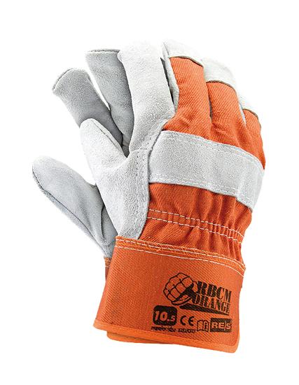 RĘKAWICE WZMACNIANE SKÓRA BYDLĘCĄ RBCMORANGE, VIC-TEC R.10