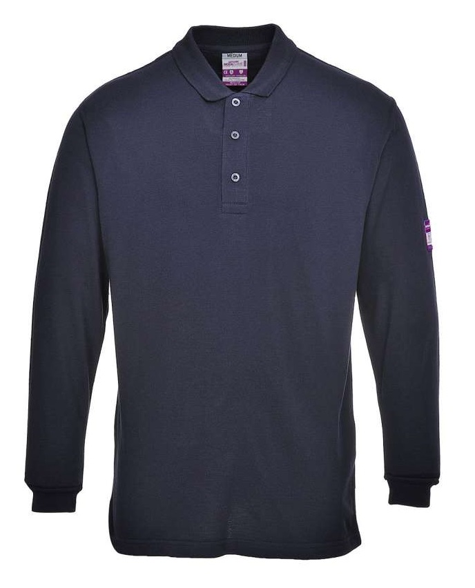 KOSZULKA POLO TRUDNOPALNA, ANTYSTATYCZNA FR10 GRANATOWA M