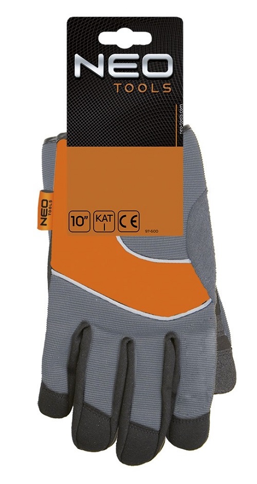 RĘKAWICE WARSZTATOWE SKÓRA SYNTETYCZNA WSTAWKI PCV - obrazek 3