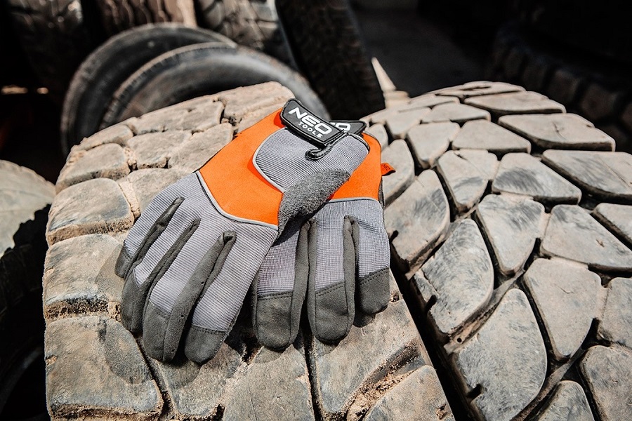 RĘKAWICE WARSZTATOWE SKÓRA SYNTETYCZNA WSTAWKI PCV - obrazek 5