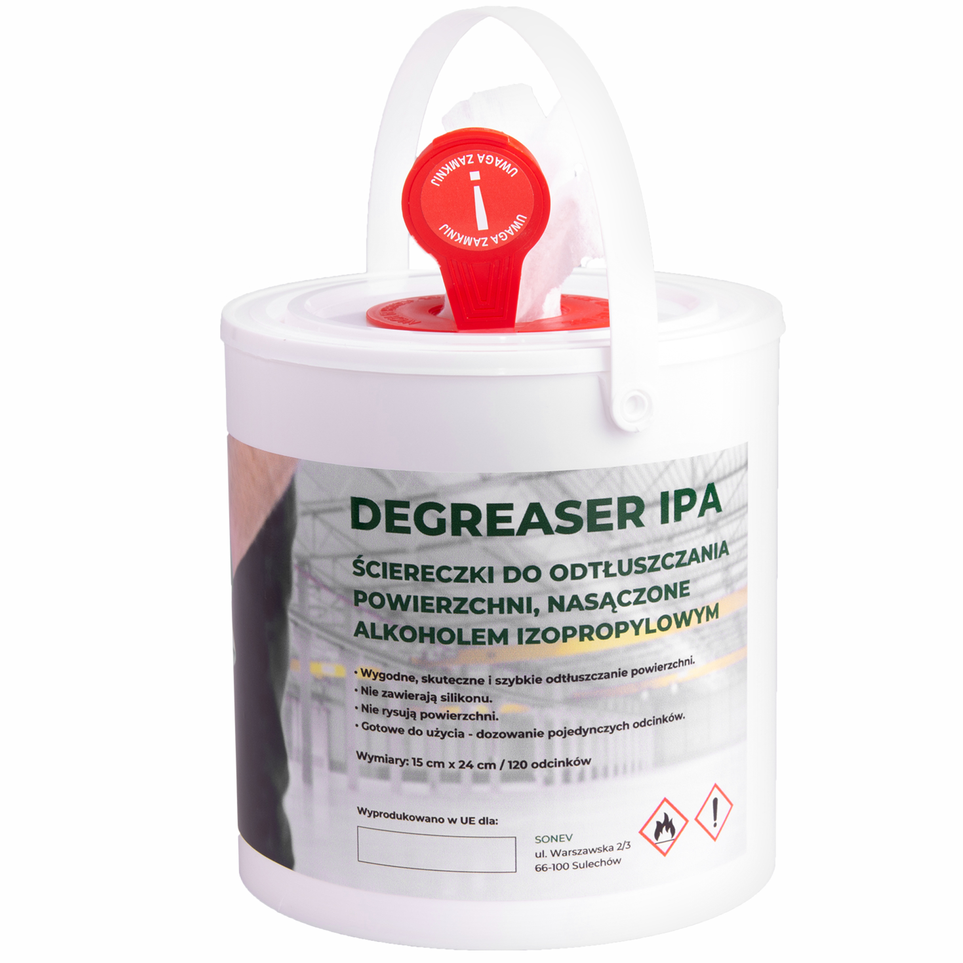 ŚCIERECZKI SONEX DEGREASER IPA, WIADERKO 120 LISTKÓW - obrazek 2