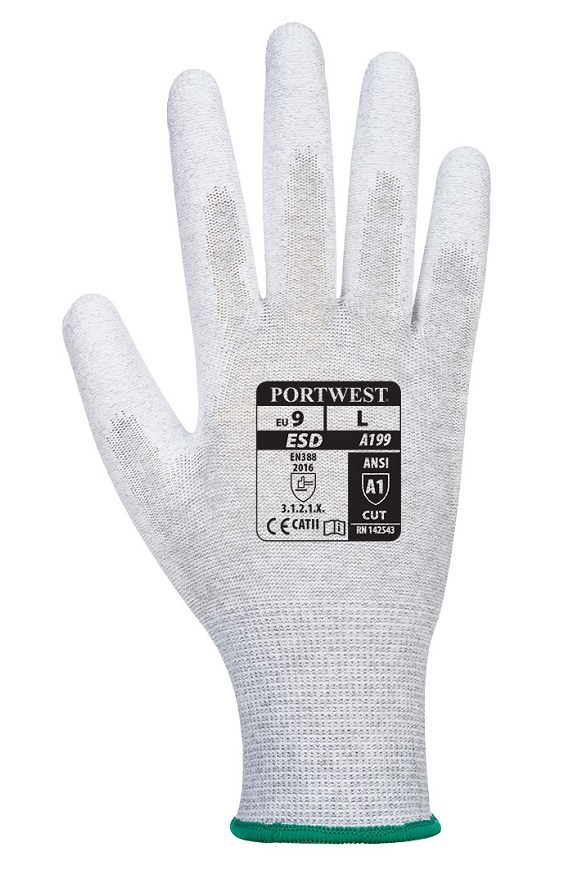 RĘKAWICE ANTYSTATYCZNE POWLEKANE PU A199 ROZMIAR M - obrazek 2