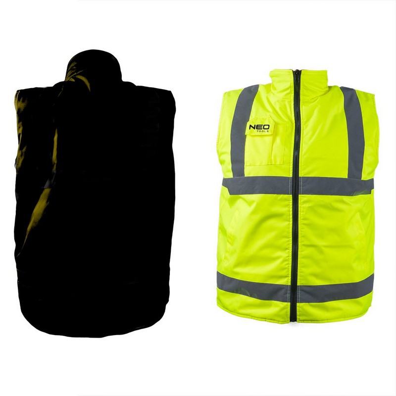 BEZRĘKAWNIK ROBOCZY DWUSTRONNY ODBLASKOWY ŻÓŁTY ROZMIAR L - obrazek 2