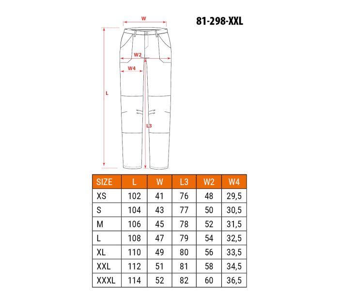 SPODNIE ROBOCZE MIX&MATCH STRETCH BRĄZOWE ROZMIAR XL - obrazek 4