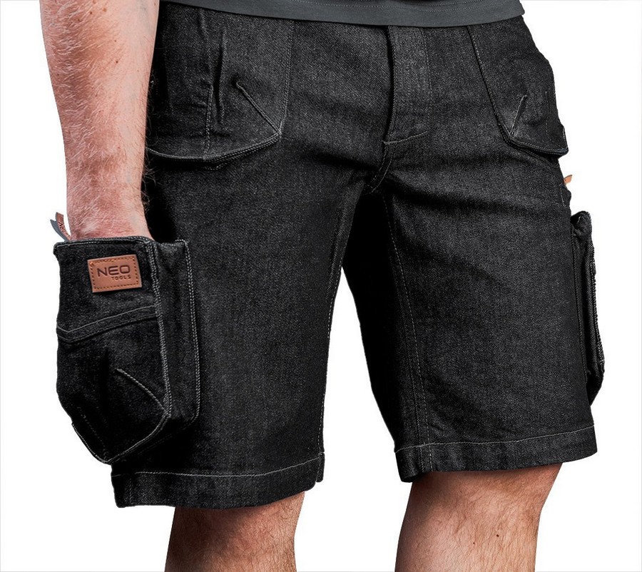 KRÓTKIE SPODENKI ROBOCZE DENIM, CZARNE L - obrazek 3